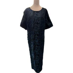 24W Women’s Formal Nandi Ashro Blue Black Metallic Dress Duster Jacket NWT